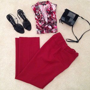 Ladies Rust Red Color Career Dress Slacks